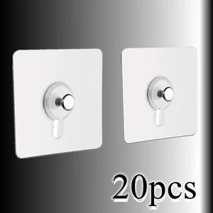 20Pcs Adhesive Wall Hooks, Picture Wall Hooks for Hanging, Waterproof No-Trace Hook, for Kitchen, Bathroom, Home and Office Use