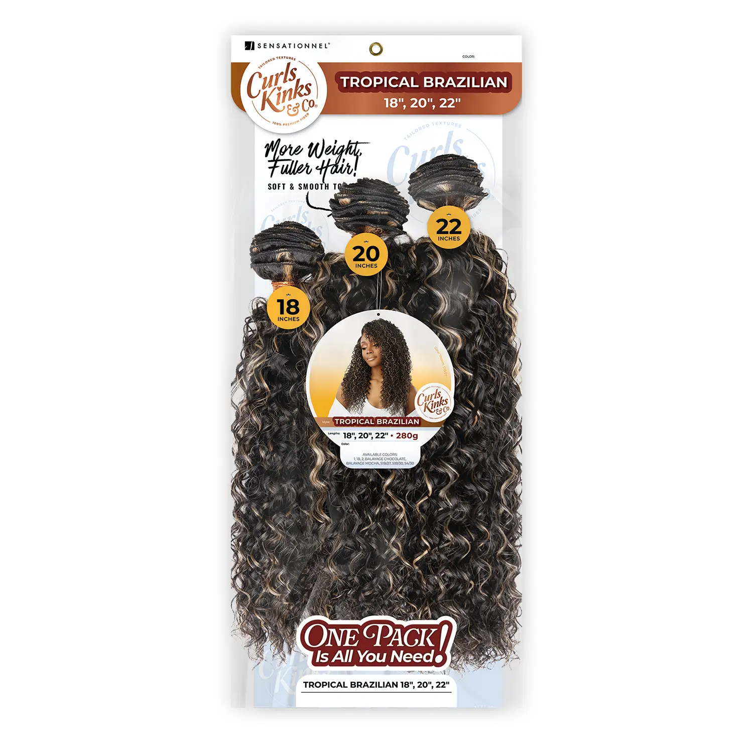 CURLS KINKS&CO Quick Weave Bundles - Tropical Brazilian Kinky Curled Hair Extensions, 3-Pack Synthetic Hairpieces, 18"/20"/22" Bouncy Synthetic Extensions & Pieces, Thick Heat-Safe Fuller Hair, Quick Weaves, Kinky Curly, Afro Curls, Curl/Kink/Co Mix