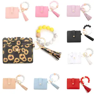 Wristlet Wallet for Women with Keychain, RFID Card Holder ID Card Holder Small Wallet Wristlet with Key Ring, Gift for Women Girls Birthday, Valentine's Day