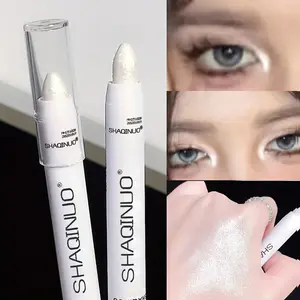 Long-Lasting Waterproof High Pigment Glitter Eyeshadow Stick, Smooth Highlighter Pen for Face Brightening, Smudgeproof Eye Makeup Tool for Precise Look