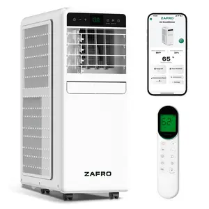 ZAFRO Portable Air Conditioner,3-IN-1 AC Unit with Fan,Cooling,Dehumidifier,Remote Control,48 dB Quiet Sleep Mode,Window Installation Kit,Remote Control & LED Display,24H Timer for Home/Office