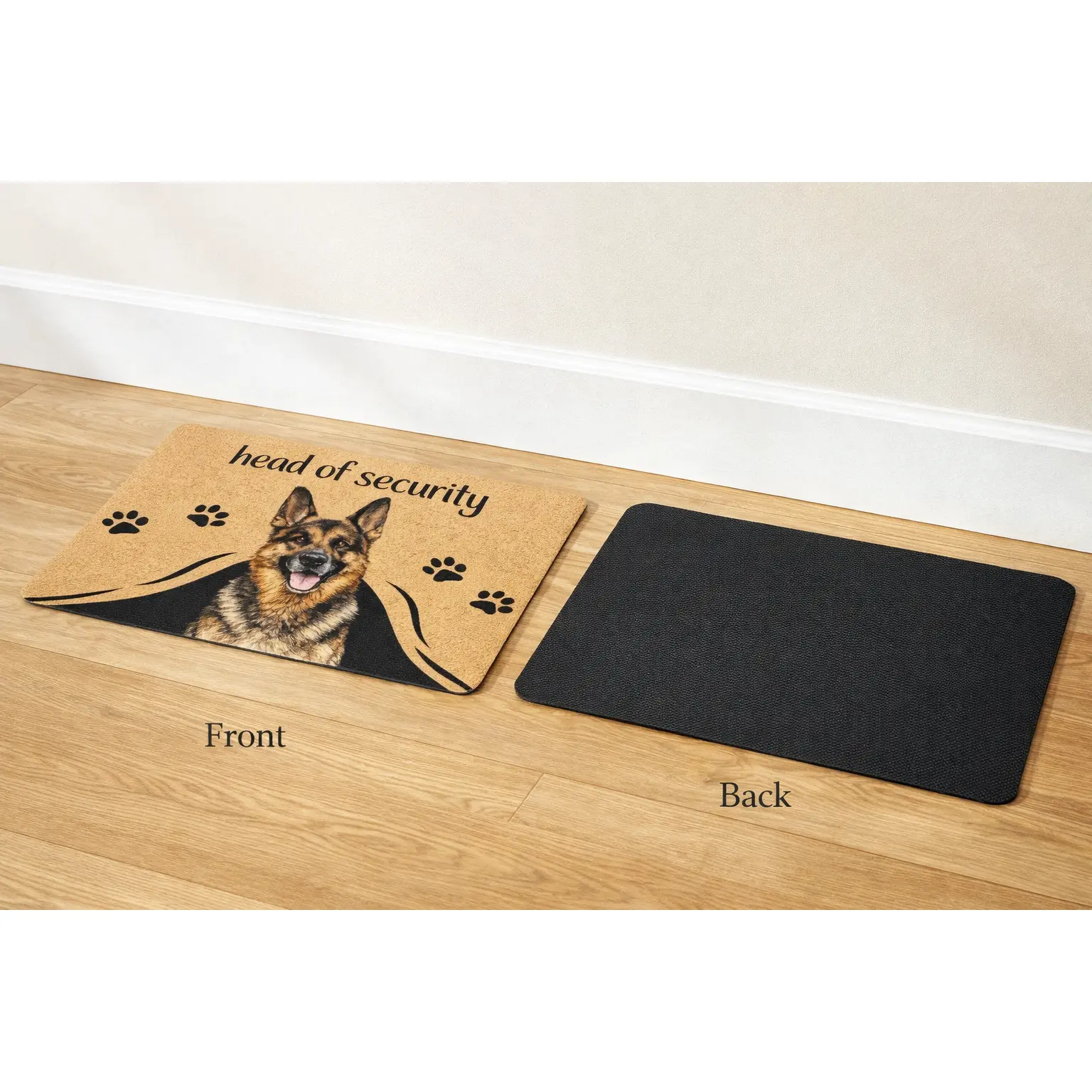 Head of Security German Shepherd Pet Food Mat