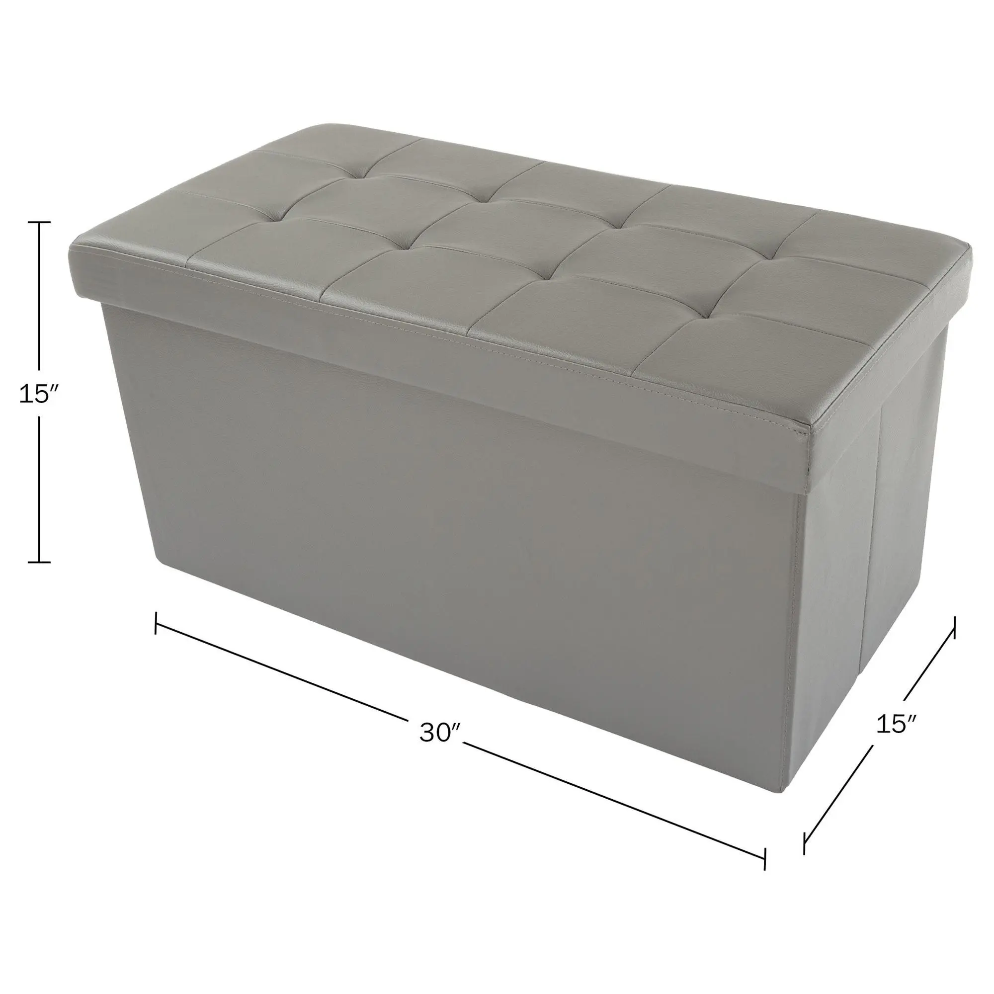 Lavish Home Ottoman 30" Folding Faux-Leather w/Divider Lavish Home Ottoman 30" Folding Faux-Leather w/Divider