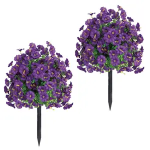 Vibrant Flower Bouquet, UV Resistant Artificial Flowers with Ground Stake, Indoor Outdoor Use, Perfect for Wedding Decorations