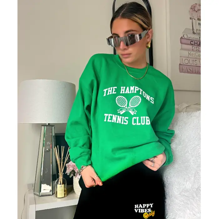 green hamptons tennis club sweatshirt