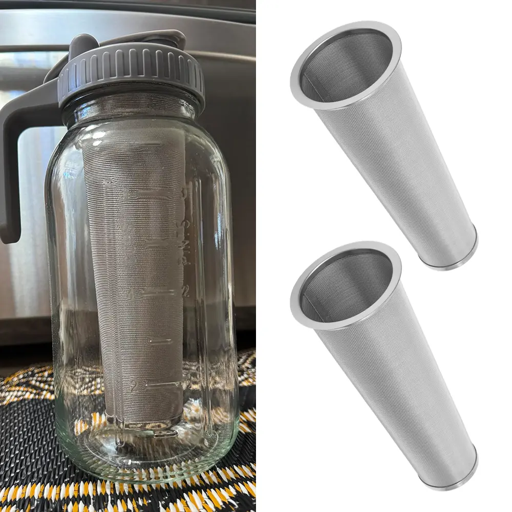 2 Pcs Modern Reusable Coffee Filters - Stainless Steel Cold Brew Infuser Strainer for Wide Mouth Mason Canning Jars, Iced Tea Maker, Ideal Birthday Gift Ideas tiktokshopbacktoschool