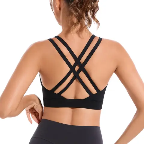 RUNNING GIRL Women's High Impact Padded Sports Bra, Buttery-Soft Fabric, Scoop Neck, Strappy Design & Molded Cups for Gym & Workouts #outdoorfun #DiscoverYourGift #TikTokShopBlackFriday #TikTokShopCyberMonday