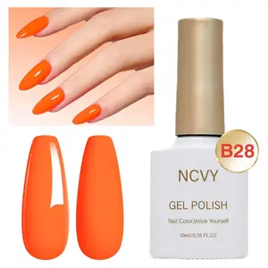 NCVY Bright Orange Gel Nail Polish, 10ml/0.35oz Nail Polish. Long-lasting, removable UV/LED gel polish with rich, vibrant color. Easy for beginners to use, perfect for DIY nail art at home. An ideal gift for spring and summer. Salon-quality.