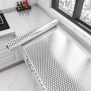 High Temperature Resistant and Easy To Clean Kitchen Aluminum Foil Self adhesive and Oil proof Waterproof and Oil proof Scratch resistant and Wear resistant Removable and Easy To Install Free Cutting