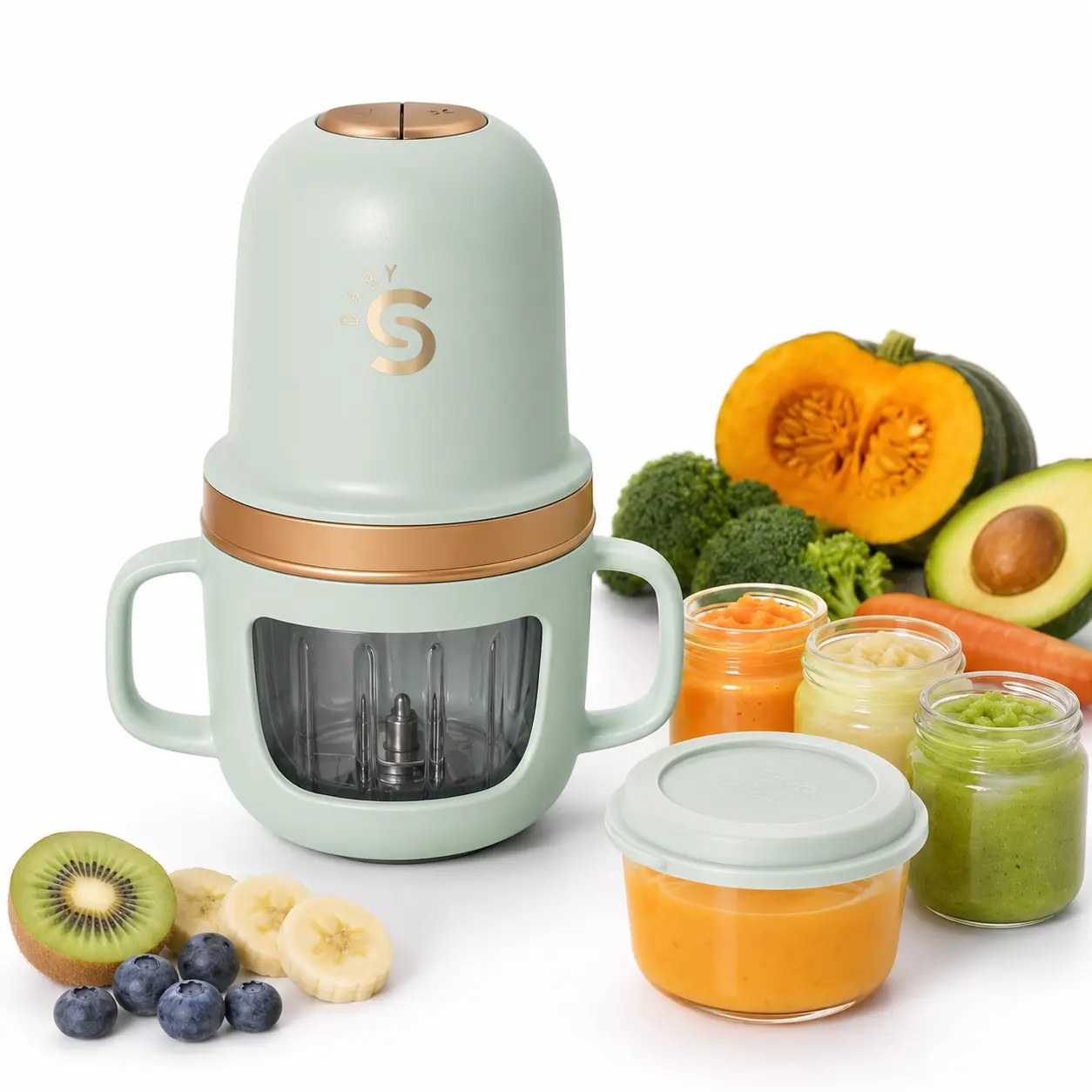 Soseki Baby Solo- Pure Blending Baby Food Maker, 316L Stainless Steel Blades, 10 oz Glass Bowl, BPA-Free Baby Food Processor with 2 Blending Modes, Self-Cleaning,hey  value  baby  food  maker