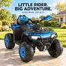 Garvee 12V Rechargeable 4-Wheel Drive Kids Off-Road ATV Ride-On Toy - Dual 45W Motors, Spring Suspension, LED Lights, USB, Built-In Music Player, Bluetooth, Adjustable Volume Control, Plastic Unisex Toy for Birthdays, Cool Gifts For Kids, Toys For Boys
