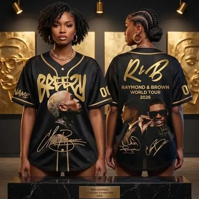 Custom C.B 2026 Baseball Jersey, Personalized Concert Tour Shirt, Hip Hop R&B Fan Outfit, Music Merch Gift