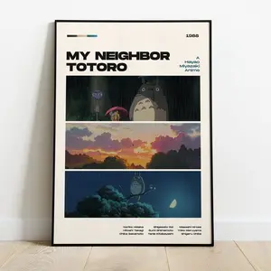 My Neighbor Totoro Movie Poster, Modern Movie Poster Print, My Neighbor Totoro Poster Wall Decor, FILES, Hayao Miyazaki, Ghibli