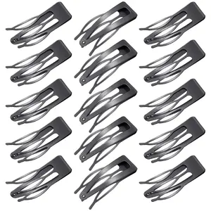 32 count Hair Clips for Women, 3 Prong Clips for Hair, Double Grip Metal Snap Clips,  Black