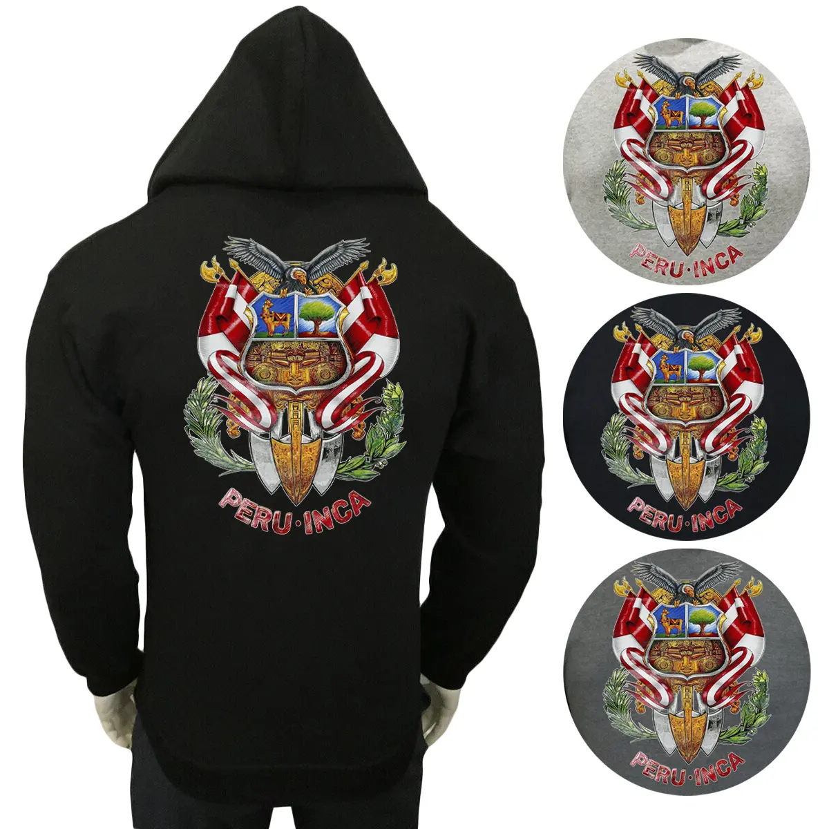 New Peru Coat Of Arms Shield Inka Peruvian Patriotic Men's Hoodie Sweatshirt S M L XL