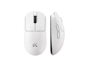 MCHOSE A7V2 Ultra Tri-Mode Lightweight Gaming Mouse, Dual 8K Wired/Wireless, PAW3950TI, 500mAh - White