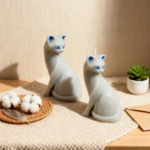 1pc 3D Back Cat-shaped Silicone Candle Mold, Animal Decorative Silicone Mold, Suitable for DIY Scented Candles, Clay, Plaster and Resin Decorations, Desktop Ornaments, Home Decorations, Holiday Decorations, Holiday Gifts and Craft Enthusiasts.