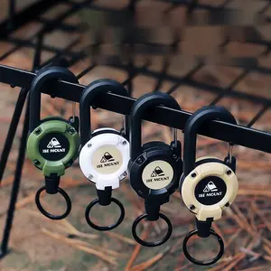 Outdoor Tactical Easy Pull Buckle, Retractable Steel Wire Rope Keychain, High Elasticity Anti-Loss Camping Cord, Multi-Function Key Holder