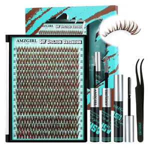 【NEW】AMZGIRL Flora Lash Cluters Kit 154Pcs Flaunt Eyelash Extension with Lash Bond and Seal,D Curl Fake Lashes Extensions Kit with Lash Remover & Lash Applicator Eyelashes Kit for Beginners(D-Mixed-10-18mm)