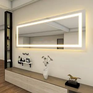 84 x 36 LED Bathroom Mirror with Lights, Brighter Front and Backlit Led Lighted Vanity Mirror Wall Mounted, 3-Color Dimmable Light up Anti Fog Mirror, Waterproof, Shatterproof Tempered Glass