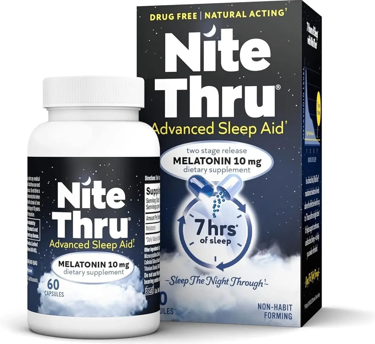 Advanced Sleep Aid Melatonin Dietary Supplement, 10mg Capsules, 60 Count