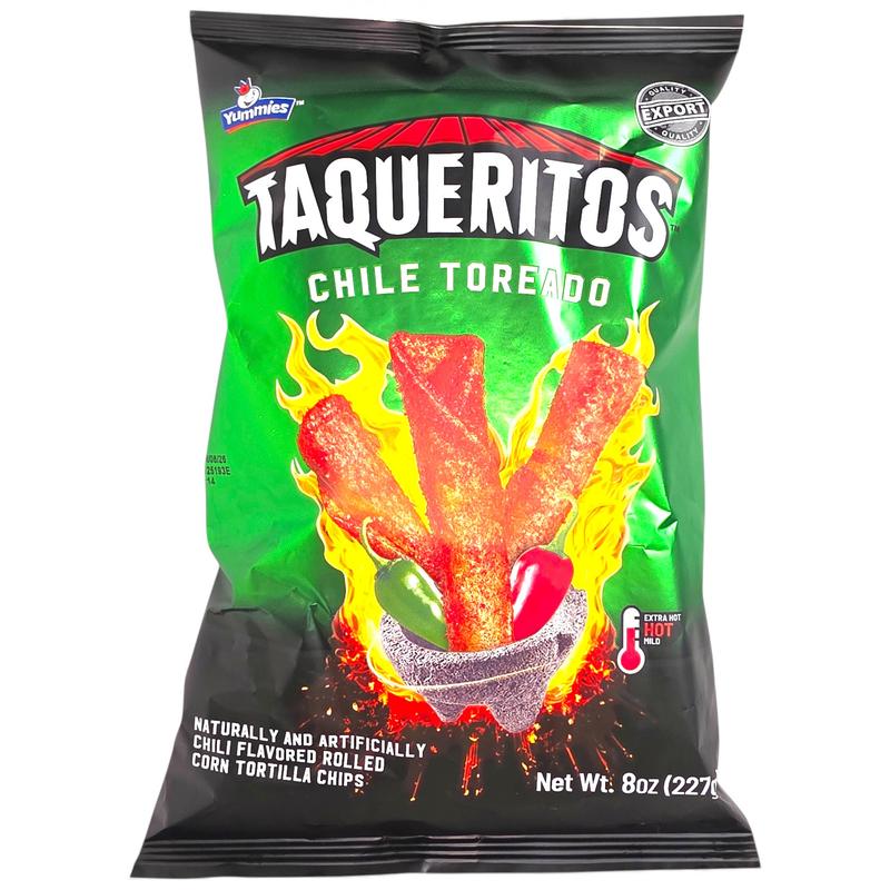 Yummies Taqueritos Chile Toreado Naturally & Artificially Chili Flavored Spicy Snack 8oz 227g