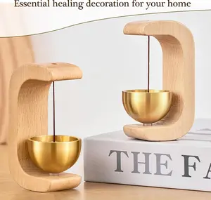 3PCS 2025 New Suction Door Type Solid Wood Wind Chime, Door Wind Chimes When Door Opens, Suction Door Wind Chime, for Home, Porch and Restaurant Decoration (Light Brown)