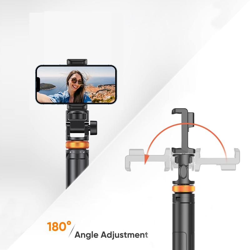 61" Phone Tripod for iPhone/Android & Selfie Stick with Remote, Upgraded Stand, Compatible with iPhone 16/15/14/13, Travel-Friendly & Stable