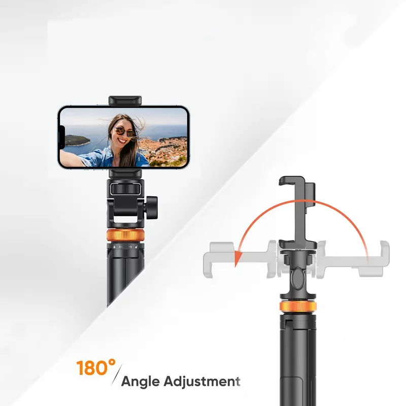 61" Phone Tripod for iPhone/Android & Selfie Stick with Remote, Upgraded Stand, Compatible with iPhone 16/15/14/13, Travel-Friendly & Stable 8