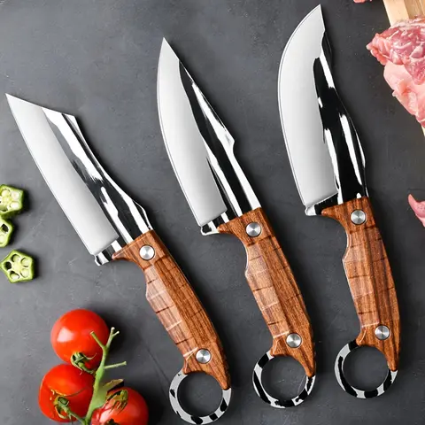 3 - Piece Compact Stainless Steel Knife Set - Perfect for Kitchen, Outdoor Use and Professional Chefs   Cooking Utensils Portable Travel