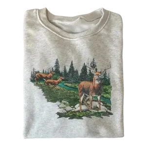 Vintage 90s National Wildlife Deer Tshirt, Retro 90s Graphic Tee, Unisex Crewneck Medium Cotton Short Slevee Casual Printed Womenswear Top Summer Hoodie Polyester
