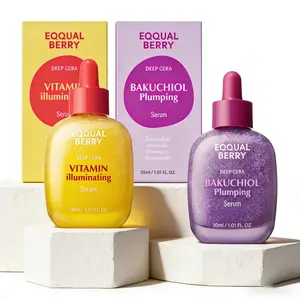 EQQUALBERRY Brightening Vitamin C Serum – Niacinamide + Bakuchiol Anti-Aging Face Serum for Firm, Glowing Skin 30ml