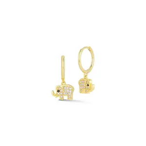 Elephant Charm Huggie Earring
