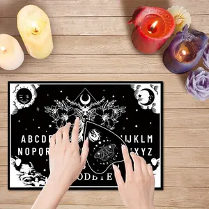 Wooden Ouija Board & Pendulum Set, Large Spirit Communication Game, Crystal Ball Reading, Party Fun, Wooden Material, 11.81 X 8.27 Inches