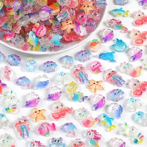 Cute Cartoon Ocean Animal Figurines, Night Glow Resin Accessories, Toy House Decor, Garden Ornaments, Birthday Party Gifts, DIY Crafts