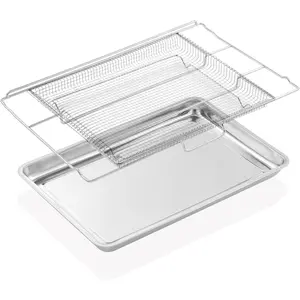FRIGPEREAFT Air Fryer Tray Replacement for Frigidaire 30'' Ready Cook Oven 304 Stainless Steel 25x16.25 In Air Fry Rack Frigidaire Electric Wall Oven Range  Air Fryer Basket Set (Not 24'' Width)