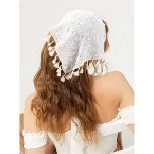 Tassel Decor Cute Retro American Pastoral Hair Accessories Triangular Hair Band Boho Bandanas Head Bandana Hair Scarf, School Stuff, College Fall Winter Headbands For Women For Vacation Outfits