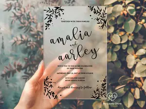 Autumn Radiance Acrylic Invitations with Premium Envelopes by My Lovely Store