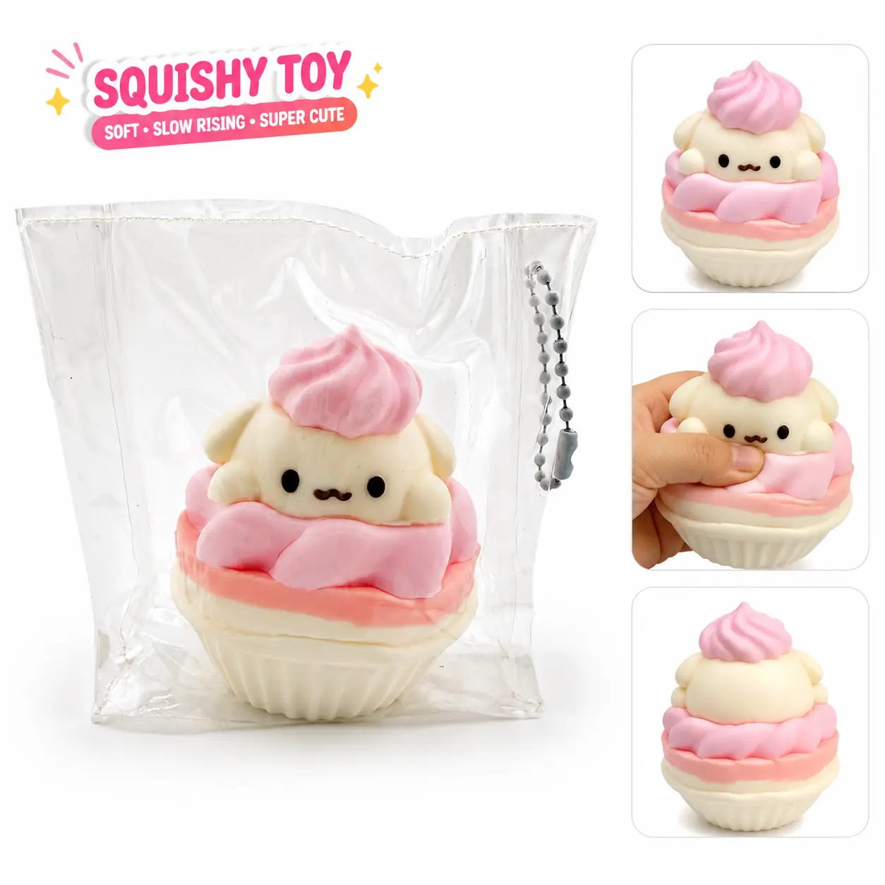 Yugui Dog Cupcake Stress Relief Classic & Novelty Toy Squeezing Fun for happy every day!