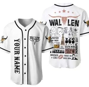 Personalized White Wallen Baseball Jersey Shirt, Unisex Shirt
