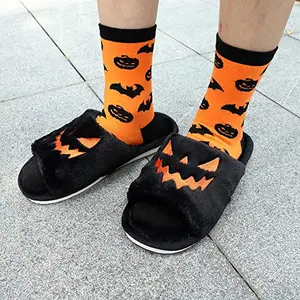 "Women's Halloween-Themed Warm Winter Slippers – Cute & Cozy Home Footwear"