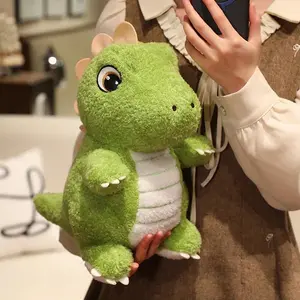 25/35/45CM Cute Green Dinosaurs Plush Toy Soft Stuffed Animal Doll Soothing Accompanying For Bedroom Christmas Gifts