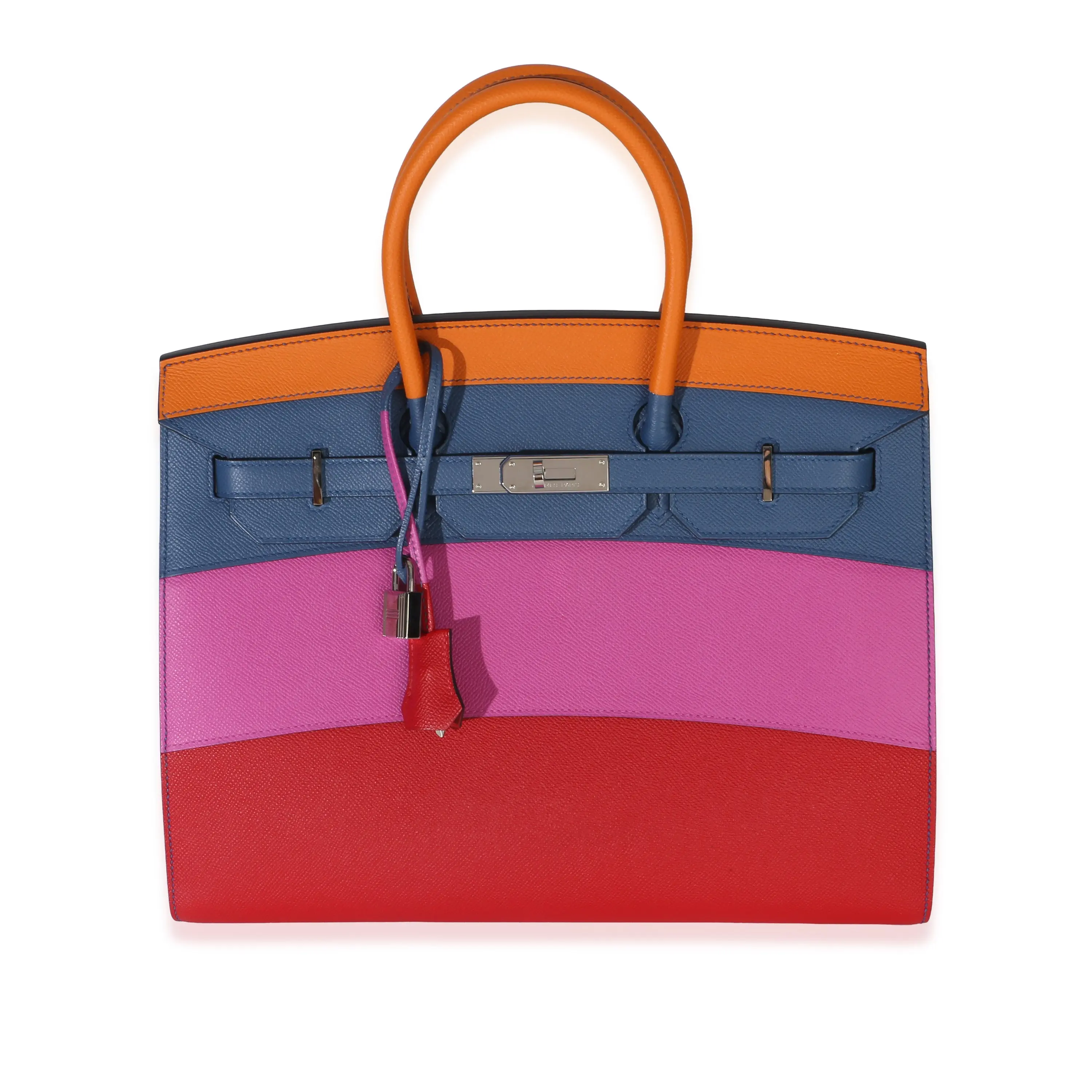 Pre-owned Leather Tote Bags Abricot Agate Magnolia Rouge Casaque Epsom Sunset Sellier Birkin 35 PHW