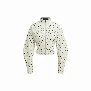 Cider Linen-blend Polka Dot High Neck Zip Through Jacket Dealsforyou Cider Linen-blend Polka Dot High Neck Zip Through Jacket Dealsforyou