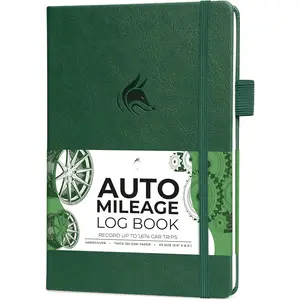 Auto Mileage Log Book -  Logbook with Mileage, Expense, Gas Consumption & Lubrication  - Driving Logger for  Records - A5 Size, 1,674 Mileage Entries (Forest Green)