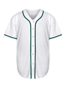 Blank Plain Hip Hop Hipster White Baseball Jersey Button Down Shirts Sports Uniforms Men Women Jersey