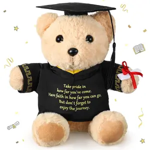 2026 Graduation Bear Gift 9.84 Inch Class of 2026 Graduation Bear Animal Plush Toy with Cap Congratulations Grad Gift for Her Him Preschool High School College University(Classic)