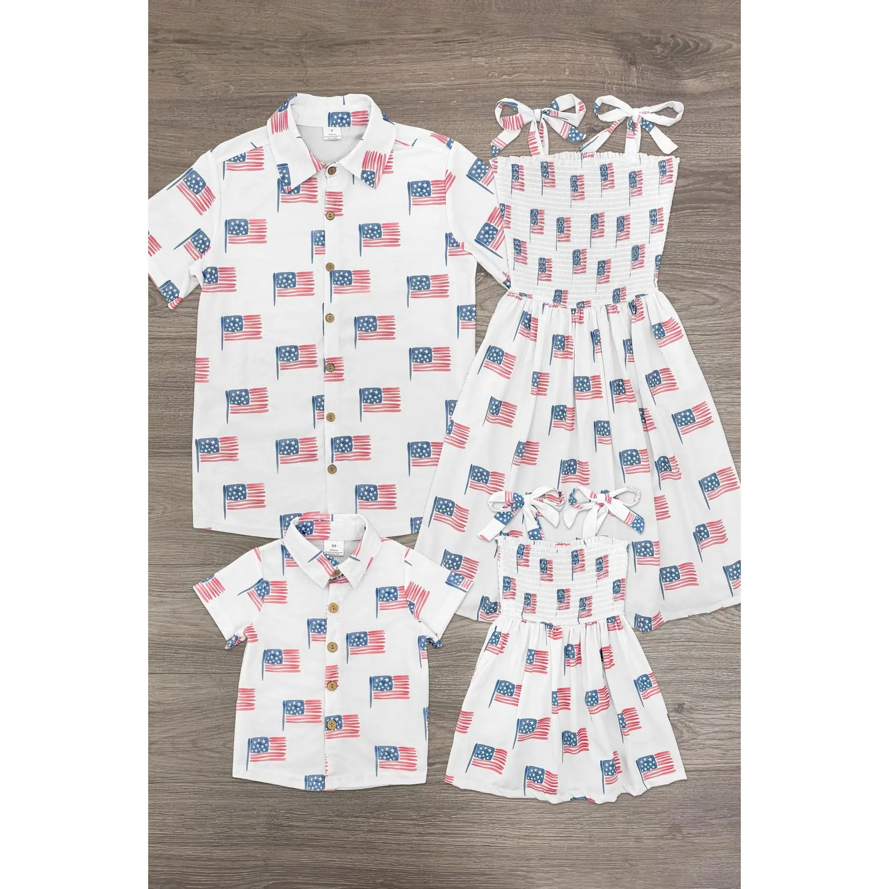 White American Flag Family Set