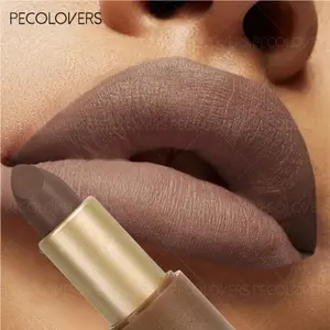 Nude Lipstick Lip Crayon Matte Brown Lip Gloss High Pigment Makeup Classic Sexy Lipgloss Non-Stick Cup Long Lasting Red Lip Tint Cosmetics Glamour Gloss