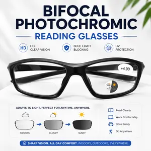 Bifocal Reading Glasses for Men Women, 2 Style Lightweight Readers, HD Clear Vision Dual Zone Eyeglasses for Distance & Close-Up Reading outdoorfun
